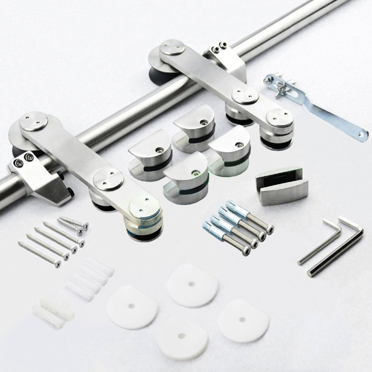 GlassDoor.us Sliding Glass Barn Door With Installation Hardware Kit